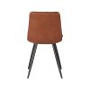 eetkamerstoel jay cognac microvezel zwart metaal 46x54x88 cm achterkant