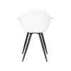 eetkamerstoel luca wit pp zwart metaal 58x54x85 cm achterkant