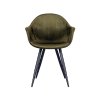 eetkamerstoel forli army fluweel zwart metaal 60x58x83 cm vooraanzicht