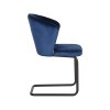Eetkamerstoel Flow Blauw Fluweel 58x60x85 cm Zijkant