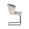 Eetkamerstoel Flow Grijs Fluweel 58x60x85 cm Zijkant