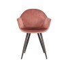eetkamerstoel forli oud roze fluweel zwart metaal 60x58x83 cm vooraanzicht