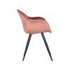 eetkamerstoel forli oud roze fluweel zwart metaal 60x58x83 cm zijaanzicht