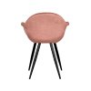 eetkamerstoel forli oud roze fluweel zwart metaal 60x58x83 cm aanzicht achter