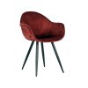 eetkamerstoel forli bordeaux fluweel zwart metaal 60x58x83 cm perspectief