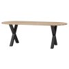 Jídelní stůl TABLO oval dub "X" 220x90 cm