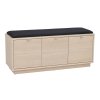 Světle hnědá lavice s úložným prostorem CONFETTI a černým sedákem 106 cm