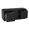Černá lavice s úložným prostorem CONFETTI a černým sedákem 106 cm