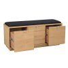 Hnědá lavice s úložným prostorem CONFETTI a černým sedákem 106 cm