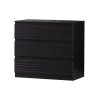 Dřevěná komoda JENTE  černá 3 zásuvky