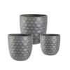 Set 3 venkovních květináčů PYRAMID antracit