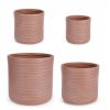 Set 4 kulatých květináčů TRESSAGE terakota