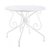 Kulatý zahradní stůl ETIENNE bílý o90 cm