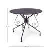 Kulatý zahradní stůl ETIENNE antracit o90 cm