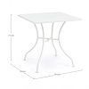 Zahradní kovový stůl KELSIE 70x70 cm bílý