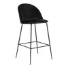 Sametová barová židle LAUSANNE černá