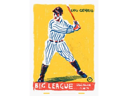 Jindřich Janíček: B2 Sítotisk Big League – Lou Gehrig