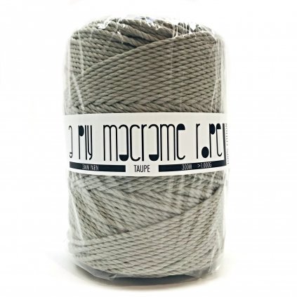 3ply macrame 3mm taupe