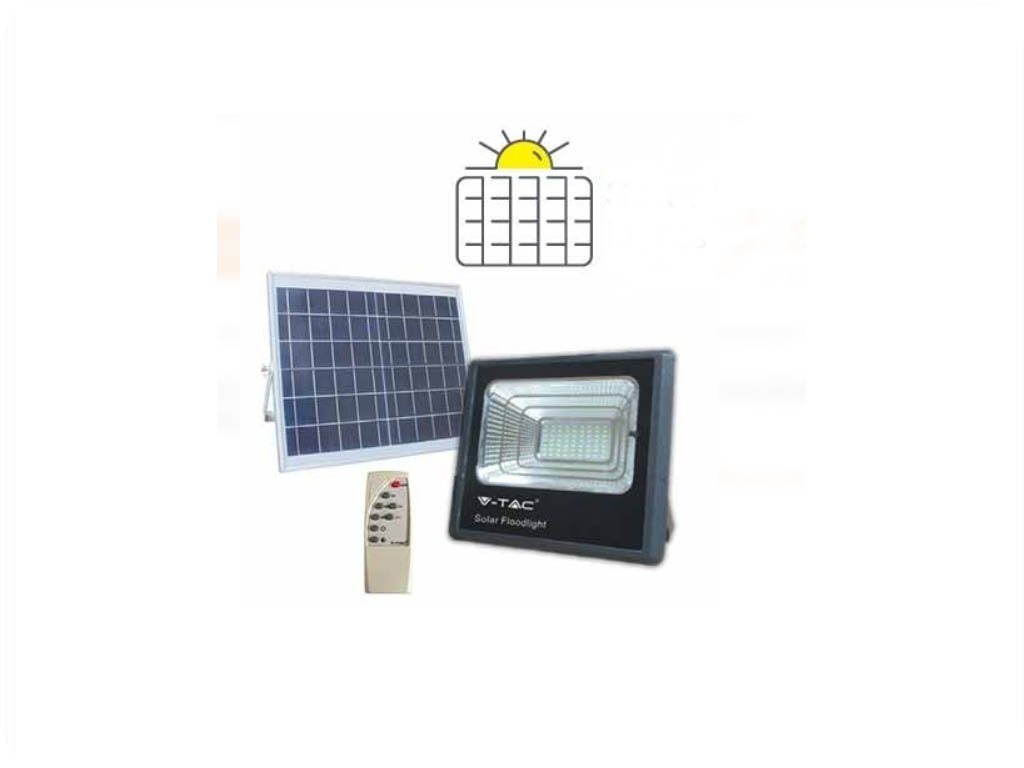 Leistungsstarker LED-Solarscheinwerferprojektor mit angeschlossenem  Solarpanel