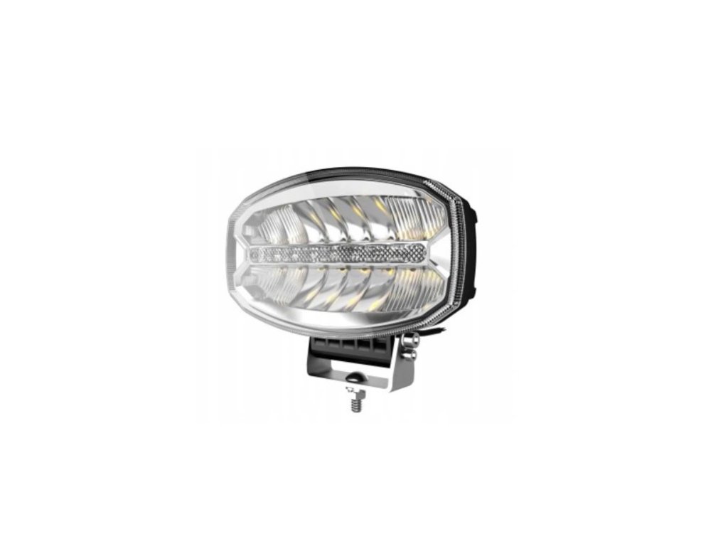 LED Fernscheinwerfer oval mit Tagfahrlicht (DRL), 58W/11,8W, 12/24V, 60cm Kabel [L3415]