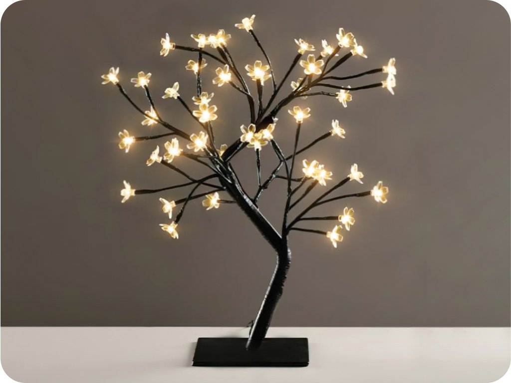 LED-Baum für den Tisch, Silikonblumen 3.6W, 220V, 36LED, warmweiß, IP44  [X1036141] 
