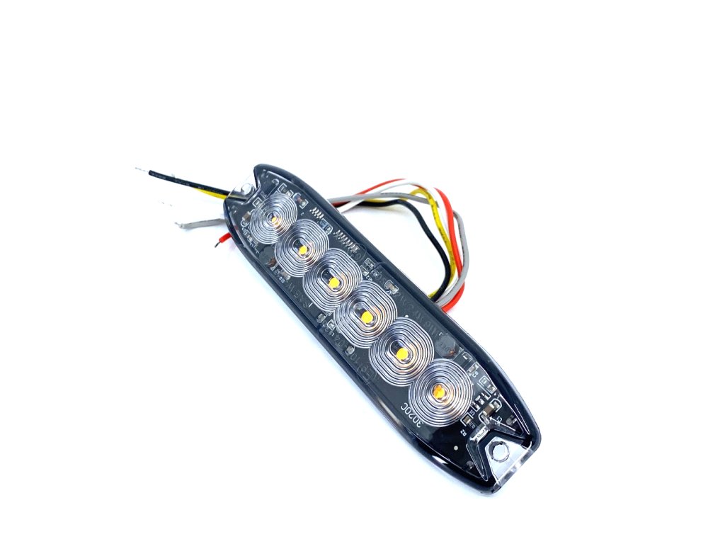 LED Warnlicht 6xLED, schmal, 20W, 3 Modi, 12/24V [LW0038-2] 