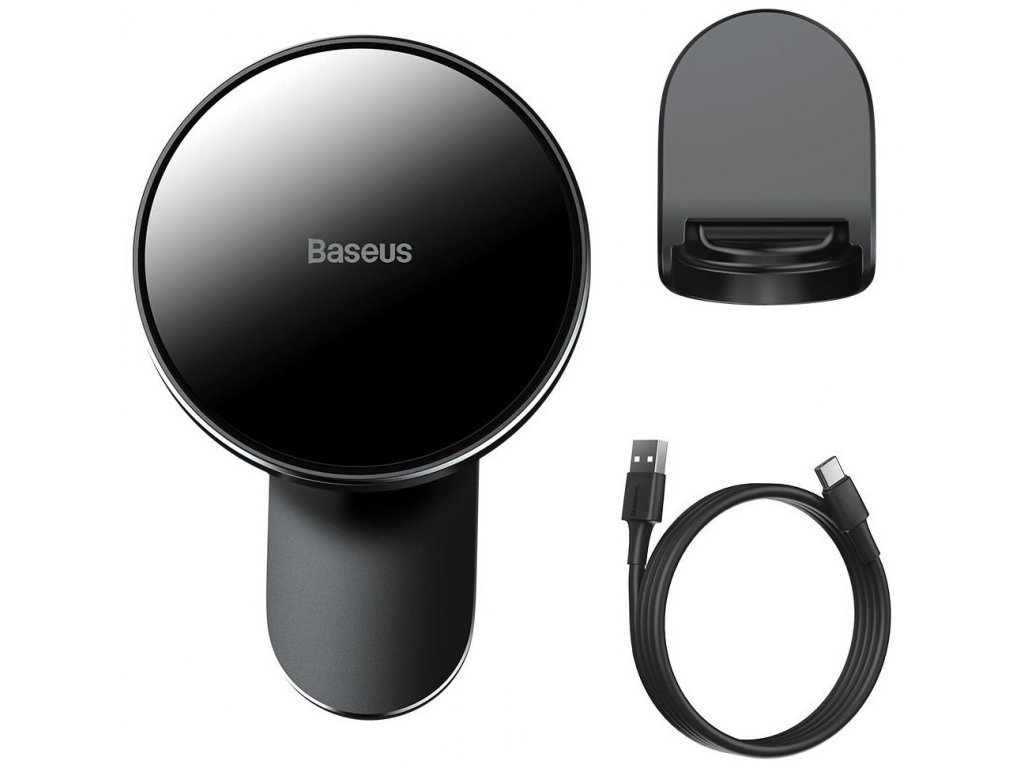 Baseus Handyhalterung für Auto Big Energy mit kabellosem Laden 15W, für  iPhone 12, schwarz 