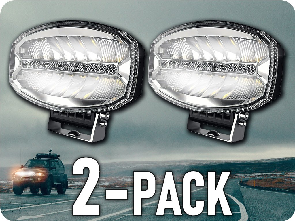 LED Fernscheinwerfer oval mit Tagfahrlicht (DRL), 58W/11,8W/2-PACK + Geschenk 🎁! [L3415]