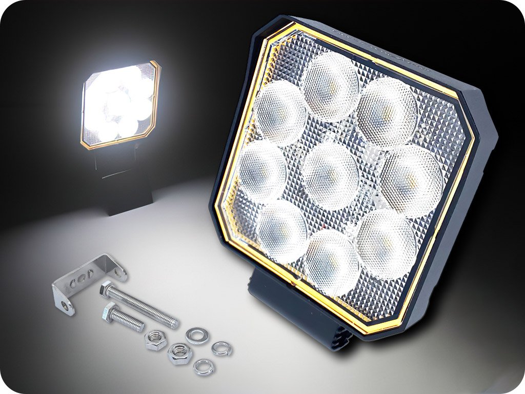 LED-Arbeitsscheinwerfer 20W, 1133lm, quadratisch, 9xLED, 12V/24V [L0177] 