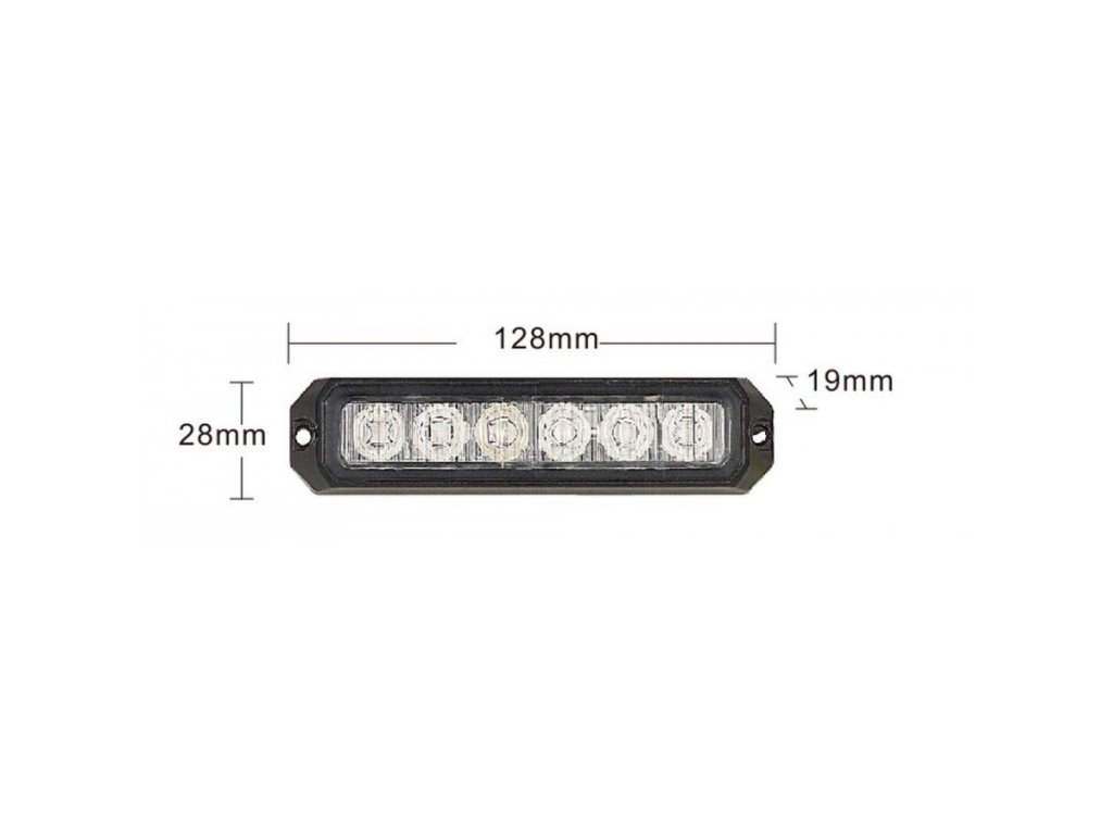 LED Warnlicht 6xLED, 12W, orange, 3 Modi, 12/24V, IP67 [LW0032-ALR-1] 