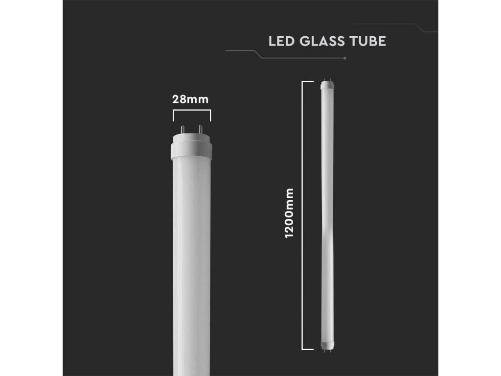 LED-Röhre T8, 18W, 1850lm, G13, Glas, 120cm/25-PACK! 