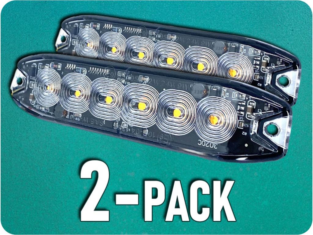 LED Warnlicht 6xLED, schmal, 20W, 3 Modi, 12/24V/2-PACK! [LW0038-2