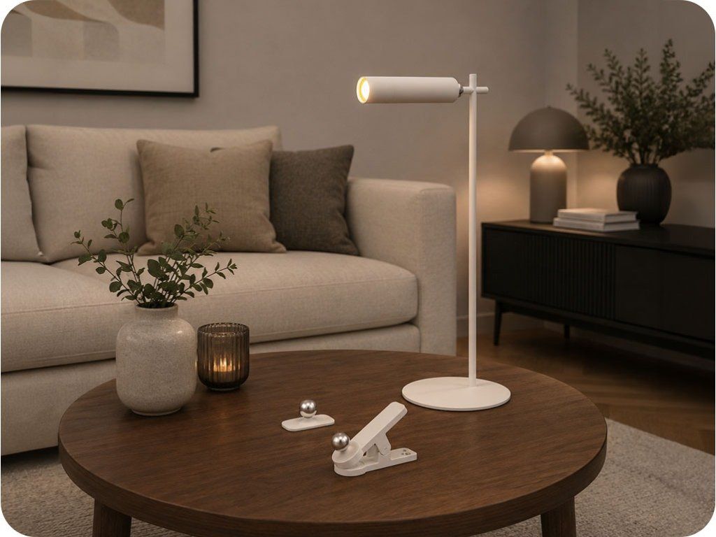 LED-Akku-Magnetlampe 3W, 300lm, 3 Montagearten, weiß