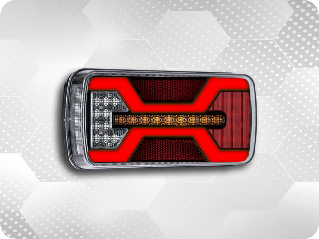 LED-RÜCKLICHT X-SPIDER, 6 FUNKTIONEN, R10, R148, R150, IP67, BAJONETTVERSCHLUSS, SCHRAUBMONTAGE [L2430]
