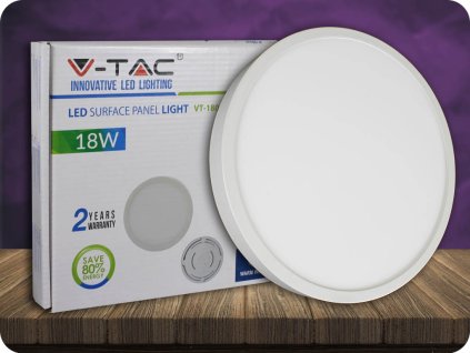 18W LED Oberfläche Panel Einbauleuchte Premium - Rund (Lichtfarbe Kaltweiß)
