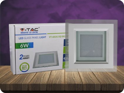 6W LED Panel Einbauleuchte Glas - Quadratisch (Lichtfarbe Neutralweiß)