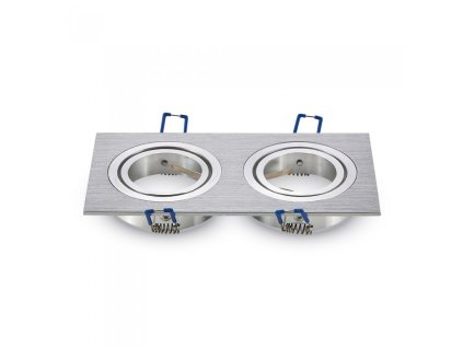2 x GU10 Gehäuse Quadratisch Aluminium gebürstet (Farba rámiku Brúsený hliník)
