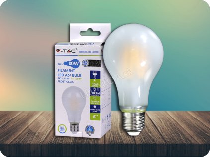 LED Glühbirne 9W E27 A67 A++ Filament Frost Abdeckung (Lichtfarbe Kaltweiß)