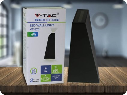 6W LED Wandleuchte Schwarz Gehäuse IP65 4000K (Lichtfarbe Neutralweiß)