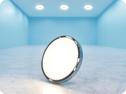 LED-Aufbaupanel mit Netzteil, 12W, 1000lm, Chrom, rund