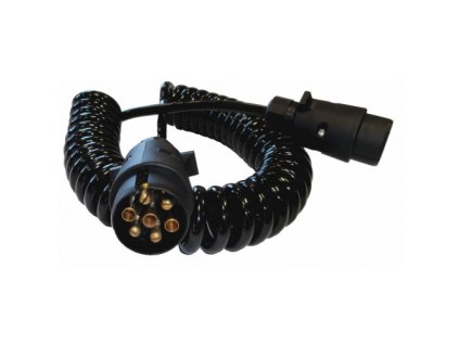 Elektrisches Spiralkabel mit Kunststoffsteckern, 12V, 5m [E1219]