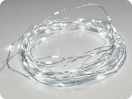 LED dekorative Kette 10m, 100LED, CW, 8 Funktionen, mit Adapter, Silber Kupfer [X01100212]