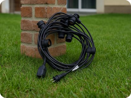 LED-Kettenlicht für 10xE27, 12m, IP65 [RTV100001]