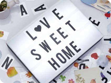 LED dekorativer Leuchtkasten, 3xAA, USB, Buchstaben, Zahlen und Zeichensatz [X0600W5237]