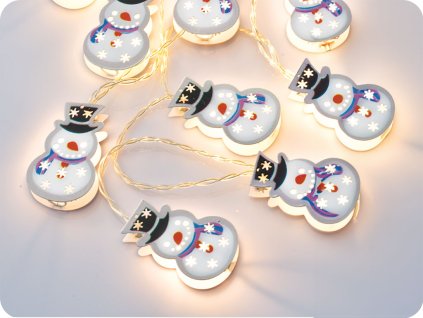 LED-Schneekette, Metall, 1,35m, 10LED, 3xAA, warmweiß, ohne Funktionen, transparentes Kabel [XMSNMAN102A]