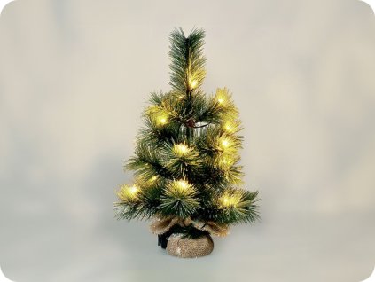 Solight Weihnachtsbaum 45cm, 15LED, 3xAA, IP44, Timer [1V238]