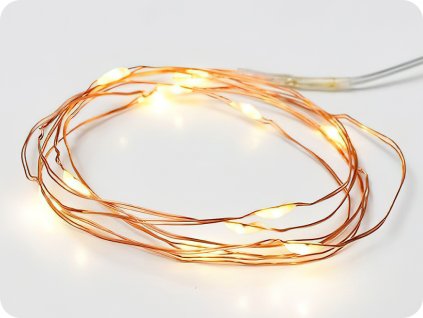 LED-Dekorkette 1,2m, 12LED, 2xCR2032, warmweiß, ohne Funktionen, Kupfer [X0112123]