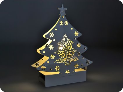 Solight LED Weihnachtsbaum aus Metall, 2xAA [1V218]