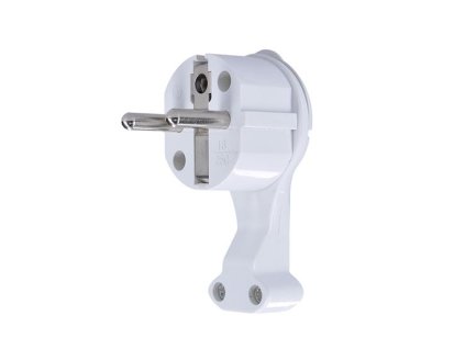 Solight Stecker abgewinkelt, flache Bauform von der Wand, IP20, weiß [P50]