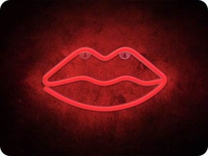 Forever Light Neon LED Dekoration - rote Lippen, 3xAA/USB [RTV100207]